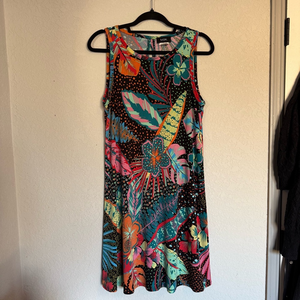 MSK Vibrant Floral Sleeveless Mini Dress size Medium